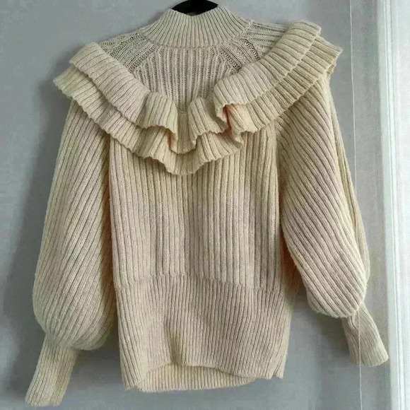 H&M Flounced Rib-Knit Ruffle Sweater - Picture 7 of 11